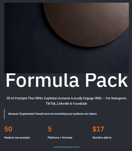 The Human Caption Formula Pack